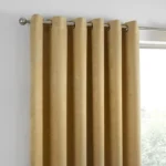 Strata Ochre Yellow Dim Out Eyelet Drapes